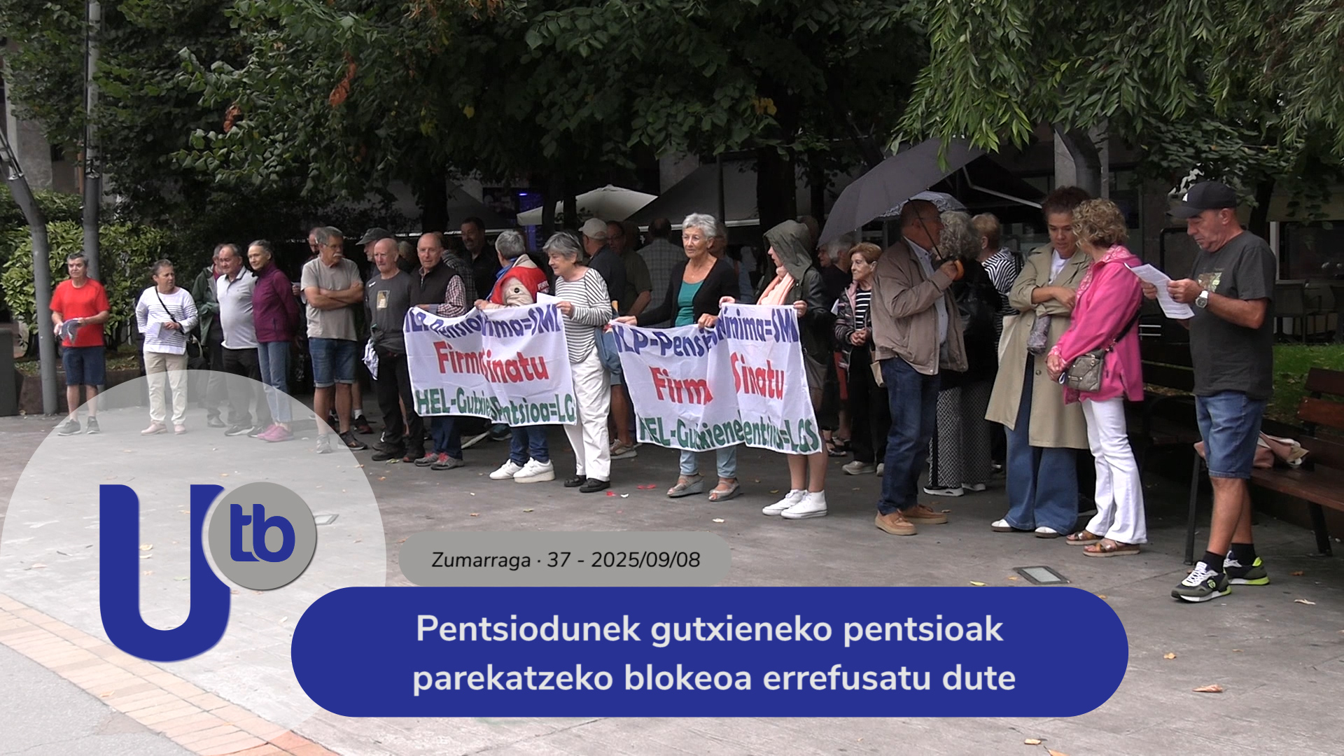 Pensionistas rechazan el bloqueo a la equiparación de pensiones mínimas / Pentsiodunek gutxieneko pentsioak parekatzeko blokeoa errefusatu dute
