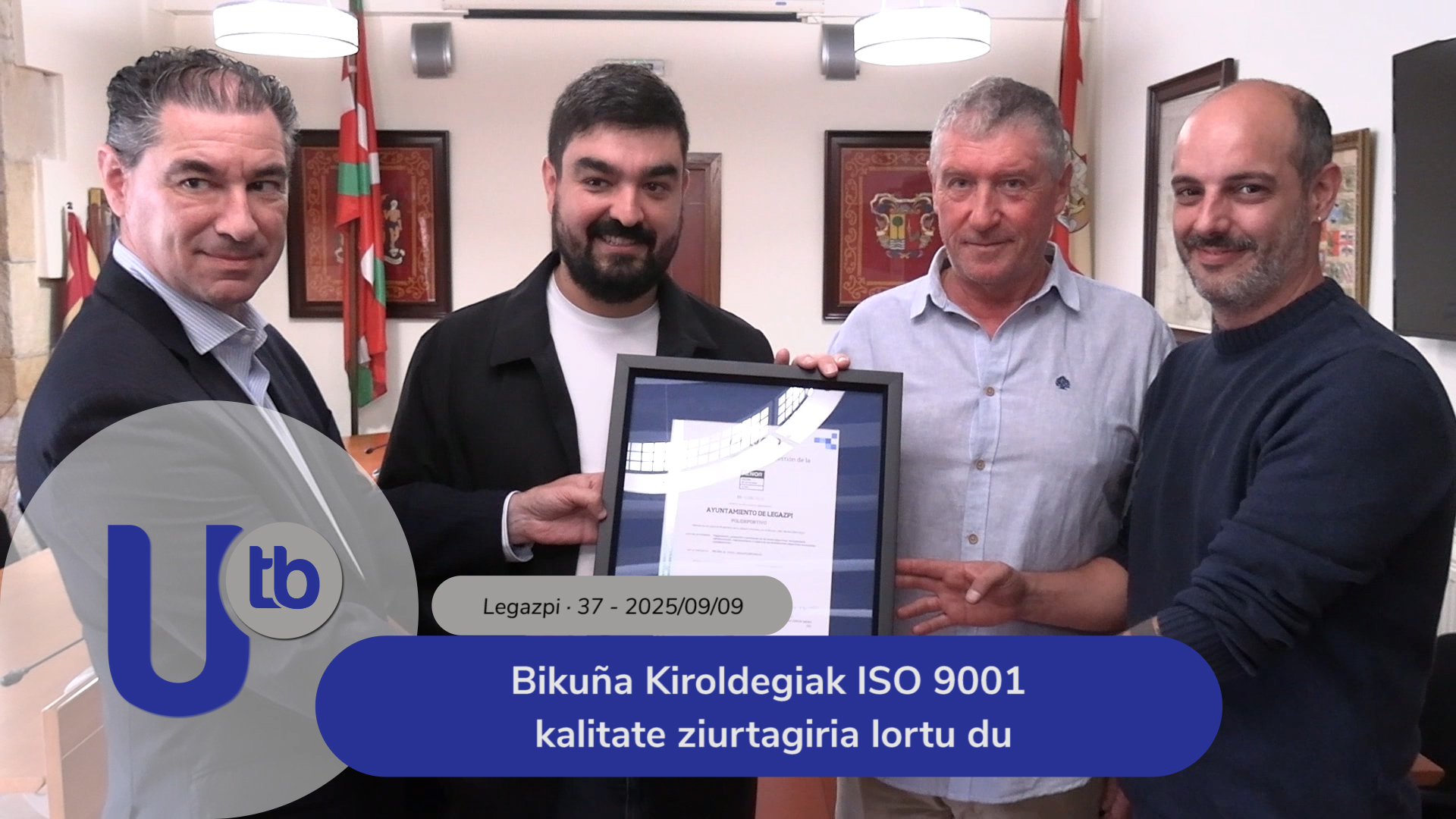 El Polideportivo Bikuña obtiene la certificación de calidad ISO 9001 / Bikuña Kiroldegiak ISO 9001 kalitate ziurtagiria lortu du